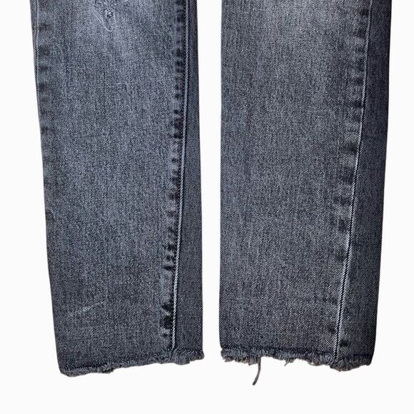 Levi’s 501s Distressed Raw Hem Skinny Straight Jeans in Faded Black Women’s 24 - Picture 5 of 10